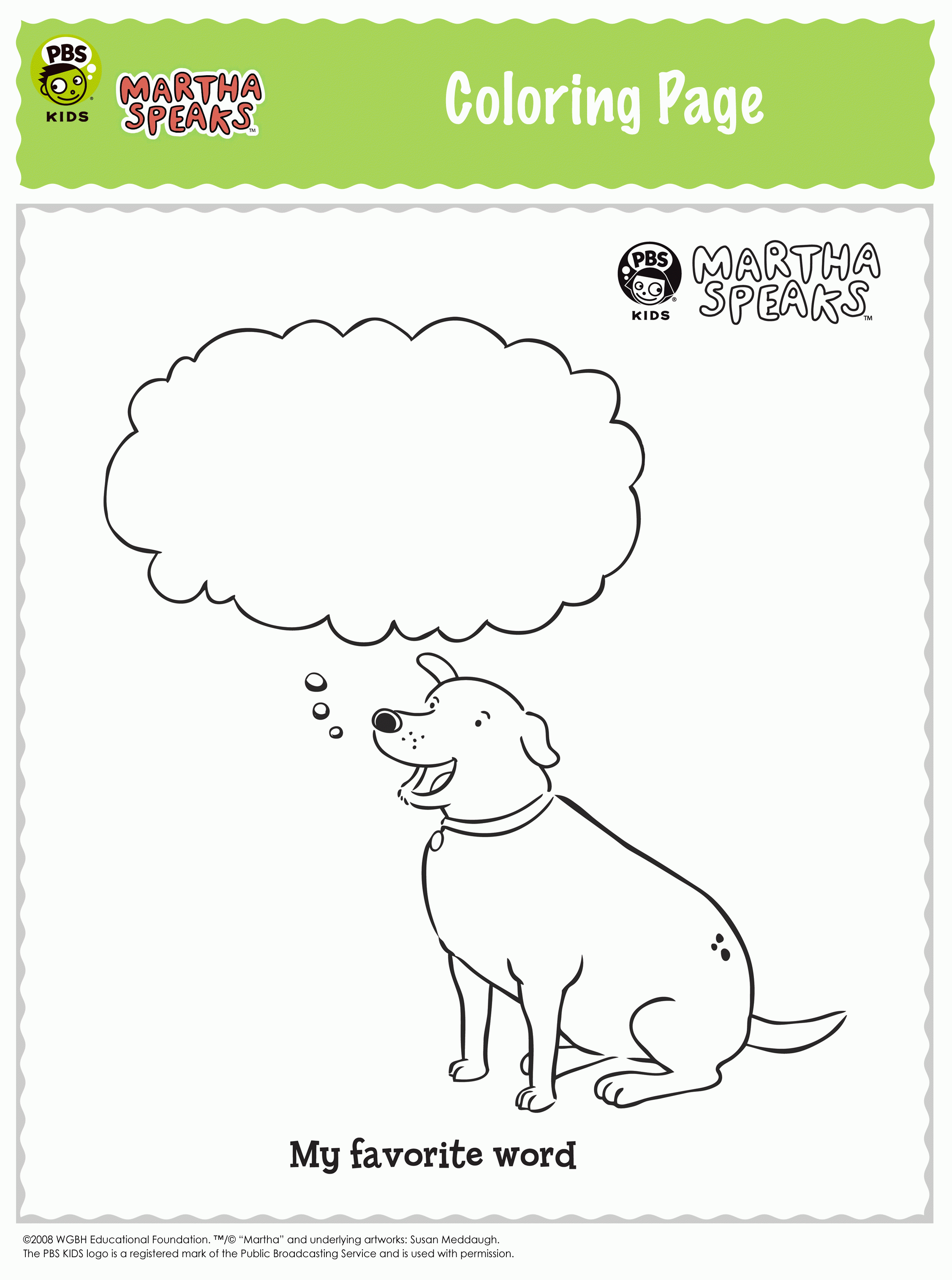 Martha Speaks Coloring Page