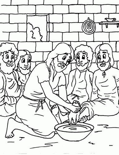 Jesus Washes The Disciples Feet Coloring Page - Coloring Home
