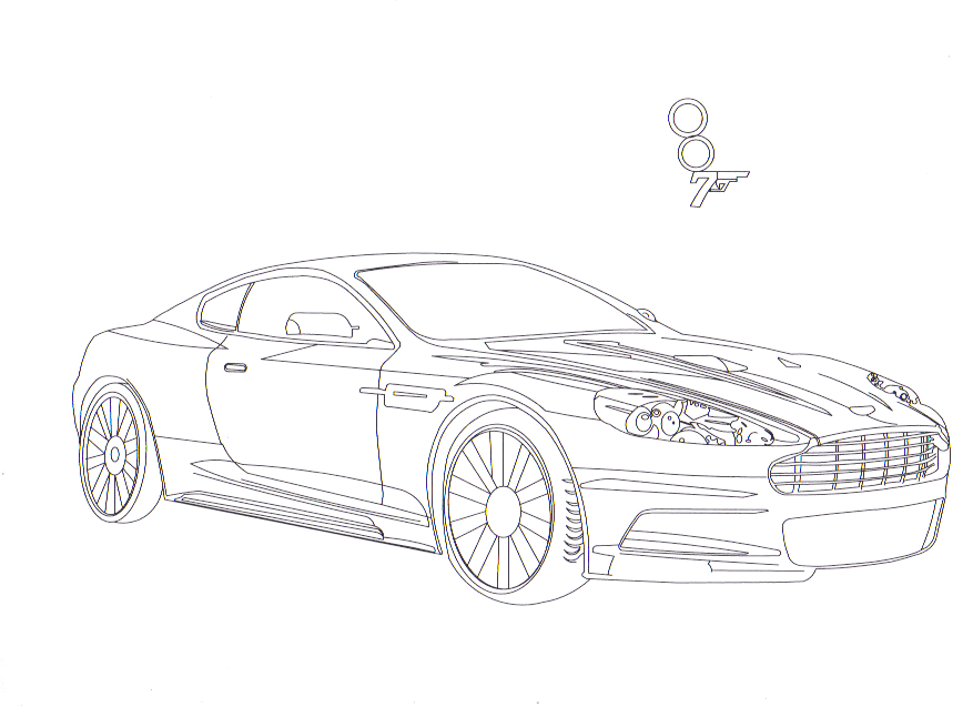 How To Draw James Bonds Aston Martin Car Sketch Coloring Page ...