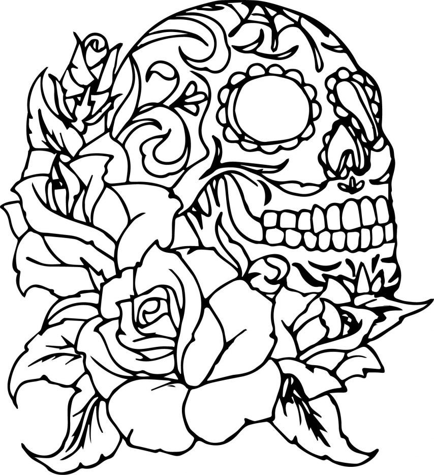 Skull Coloring Pages Day Of The Dead Skulls Coloring Pages Mexican ...