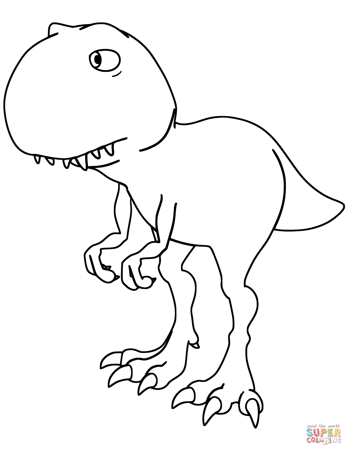 Cartoon Tyrannosaurus Rex coloring page | Free Printable Coloring Pages