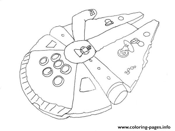 Simple Millenium Falcon Star Wars Ship Coloring Pages Printable