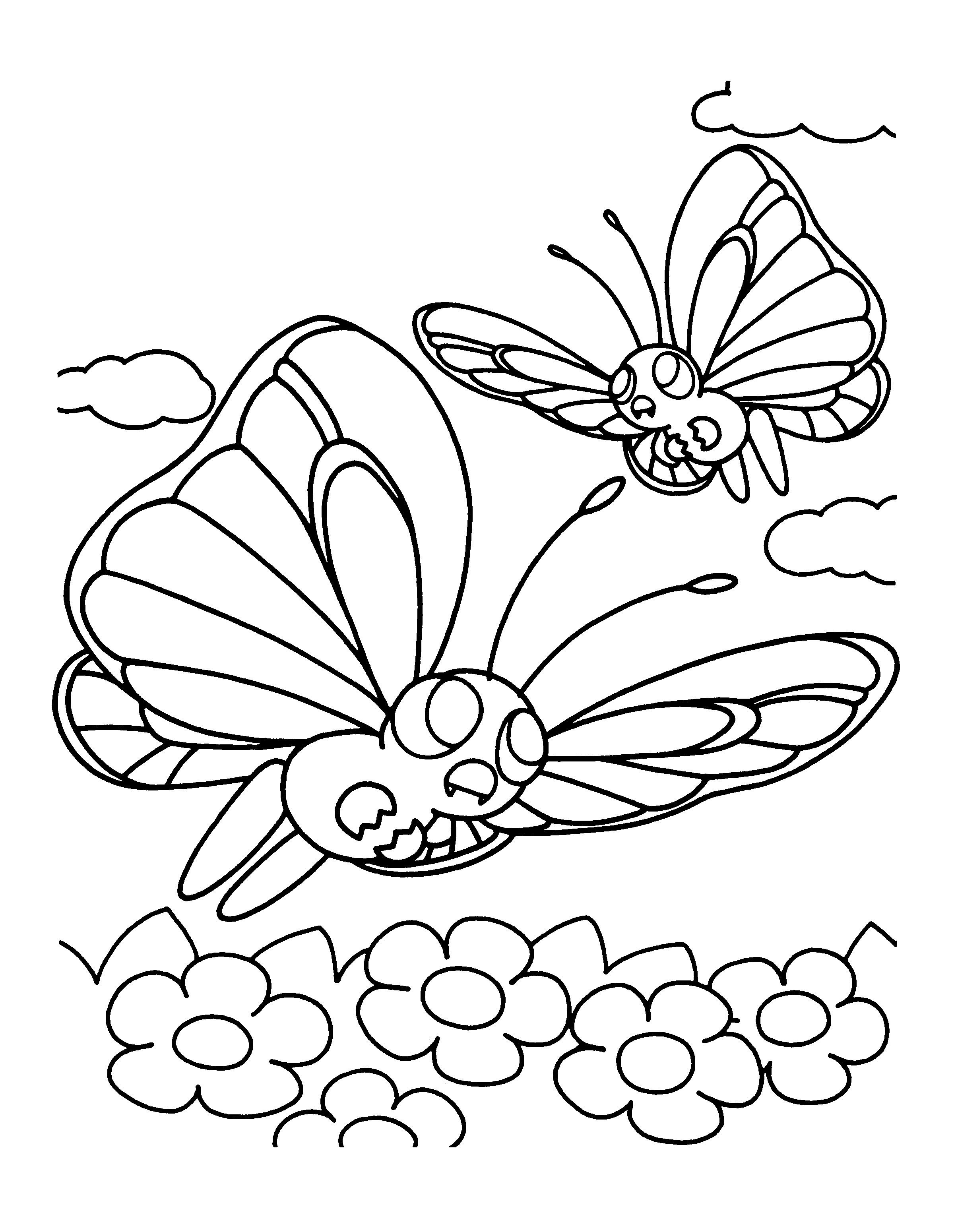 Butterfree Pokemon Coloring Page (Page 1) - Line.17QQ.com