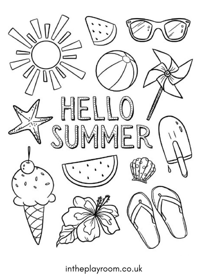 11 Free Printable Summer Coloring Pages For Kids - In The Playroom