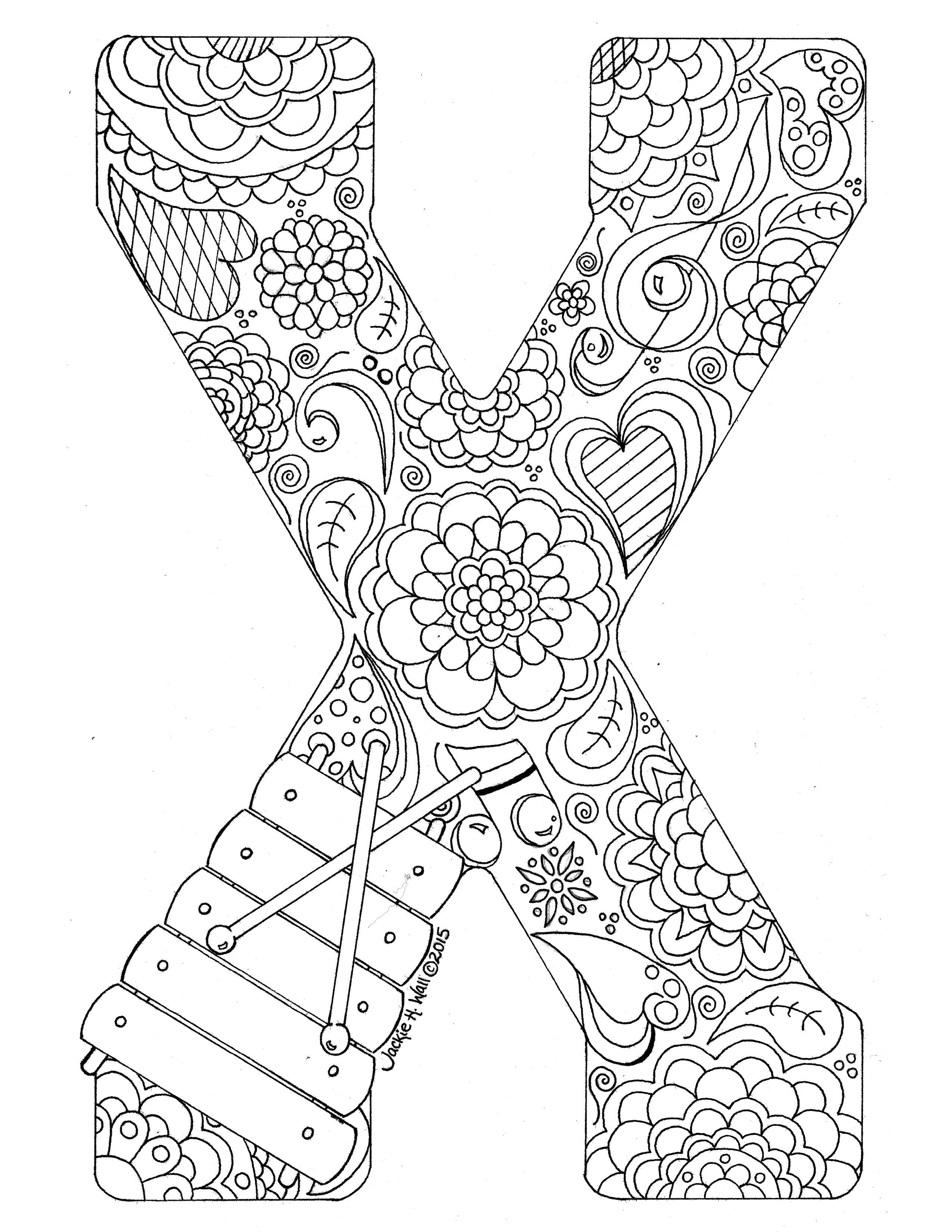 Letter X Colouring Page – Jackie Wall Studio