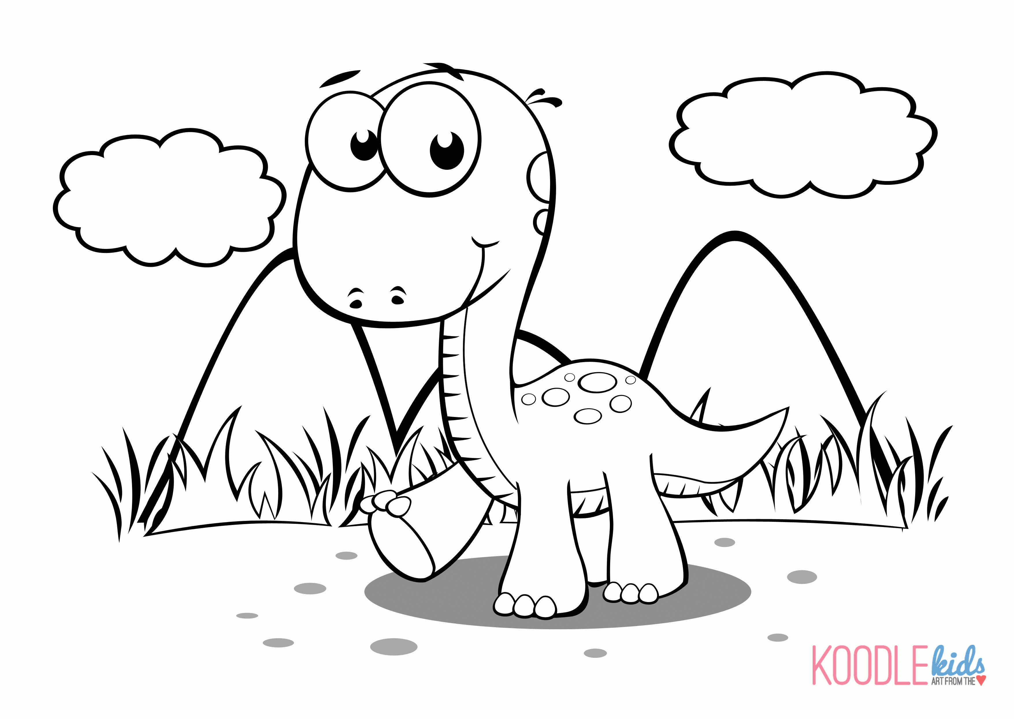 Easy Dinosaur Coloring Pages - Coloring Home