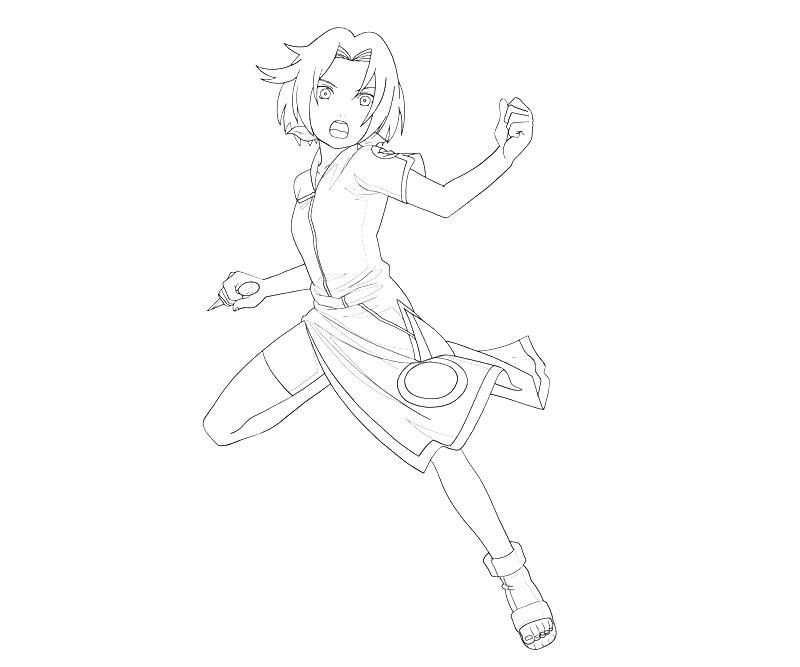 Naruto Coloring Pages Sakura Fighting | Cartoon Coloring pages of ...