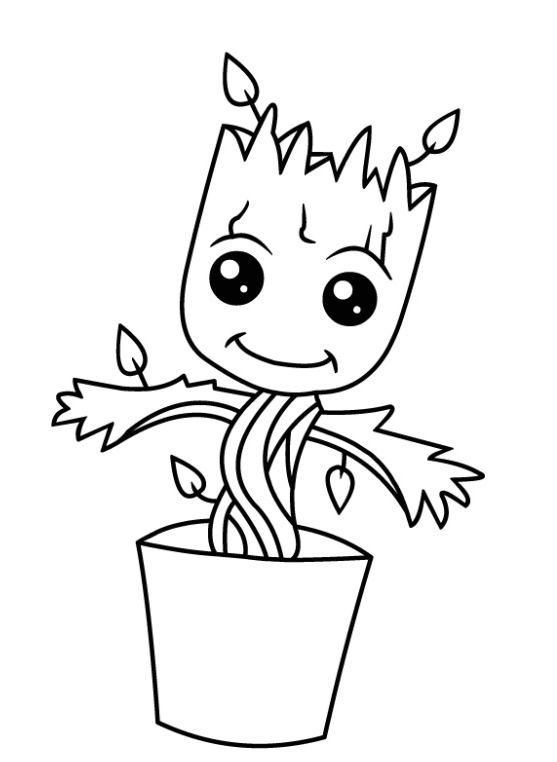 Baby Groot Coloring Page Free | Baby coloring pages, Easy ...