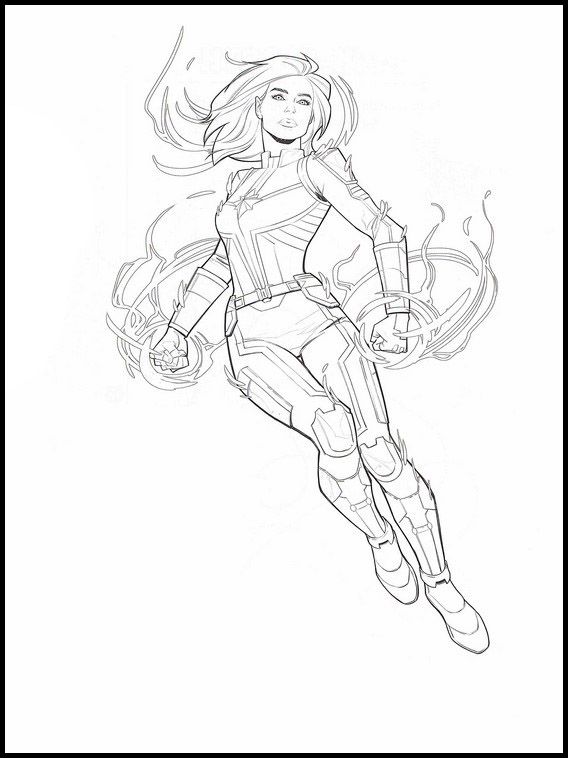 Captain Marvel 23 Printable coloring pages for kids in 2019 ...