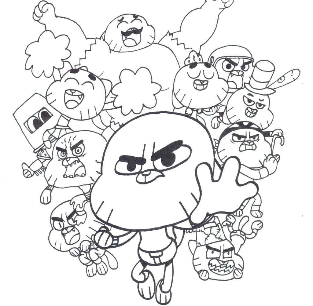 Coloring Pages : Family Theazing World Of Gumball Coloring ...