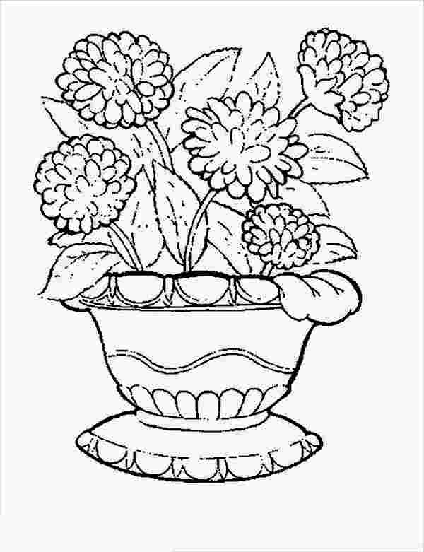 Printable Book: Hard Pot Of Flowers Coloring Pages ...