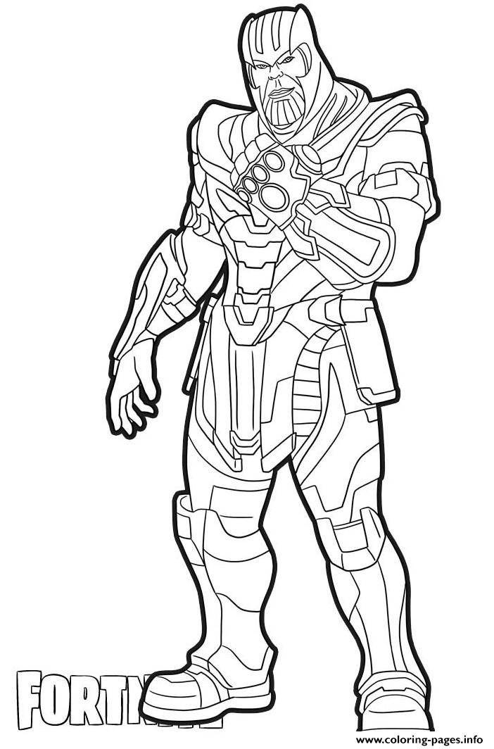 Thanos Skin From Fortnite Coloring Pages Printable