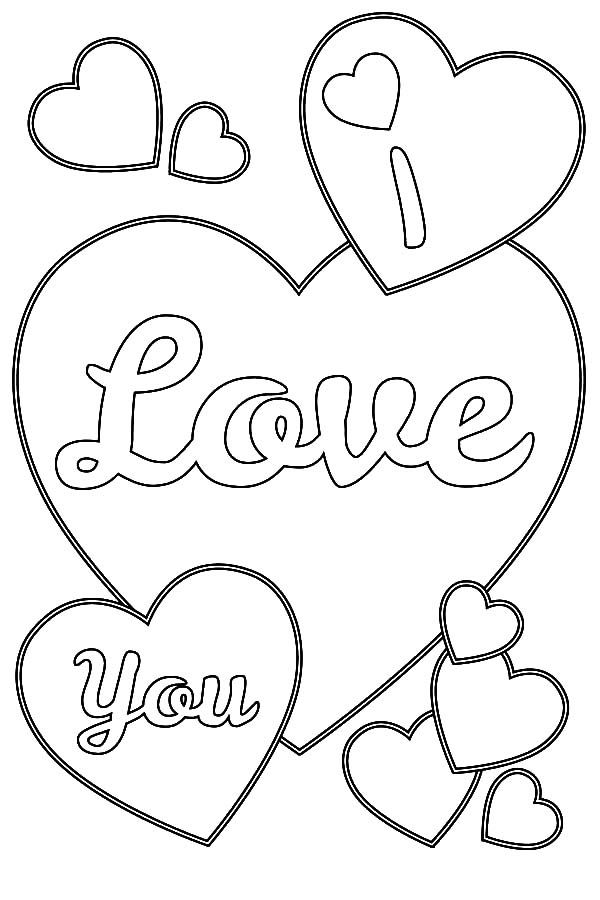 i love you coloring page | Heart coloring pages, Valentine ...