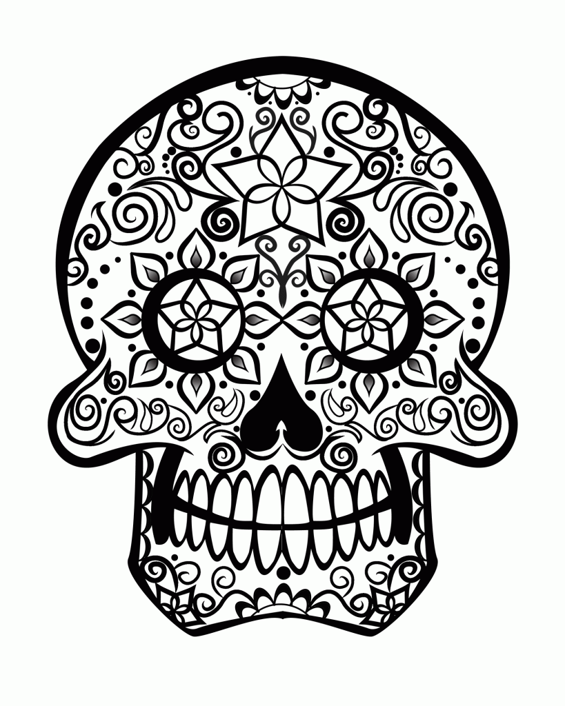 Download Free Printable Sugar Skull Coloring Pages For Adults ...