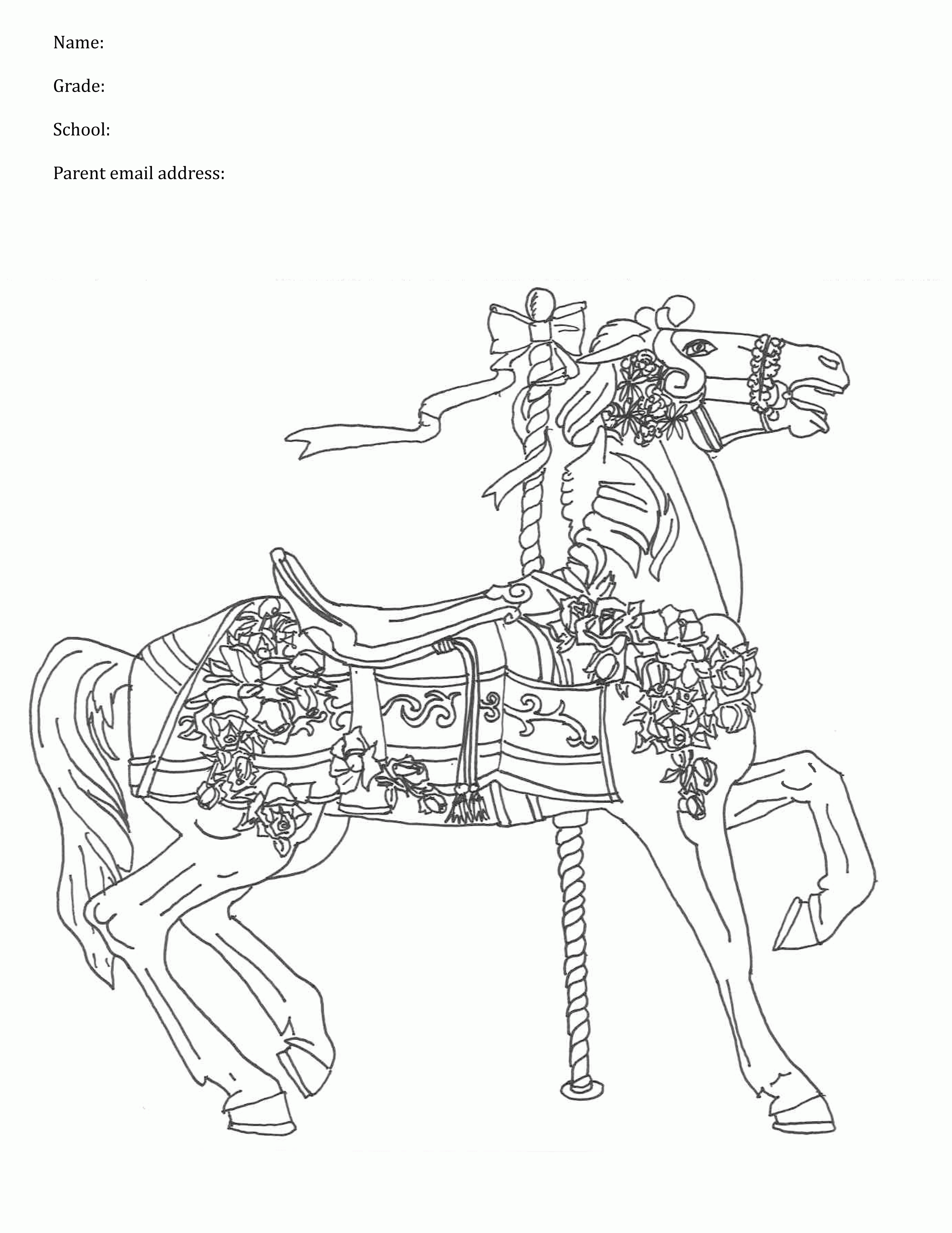 Download Carousel Horses Coloring Pages - Coloring Home