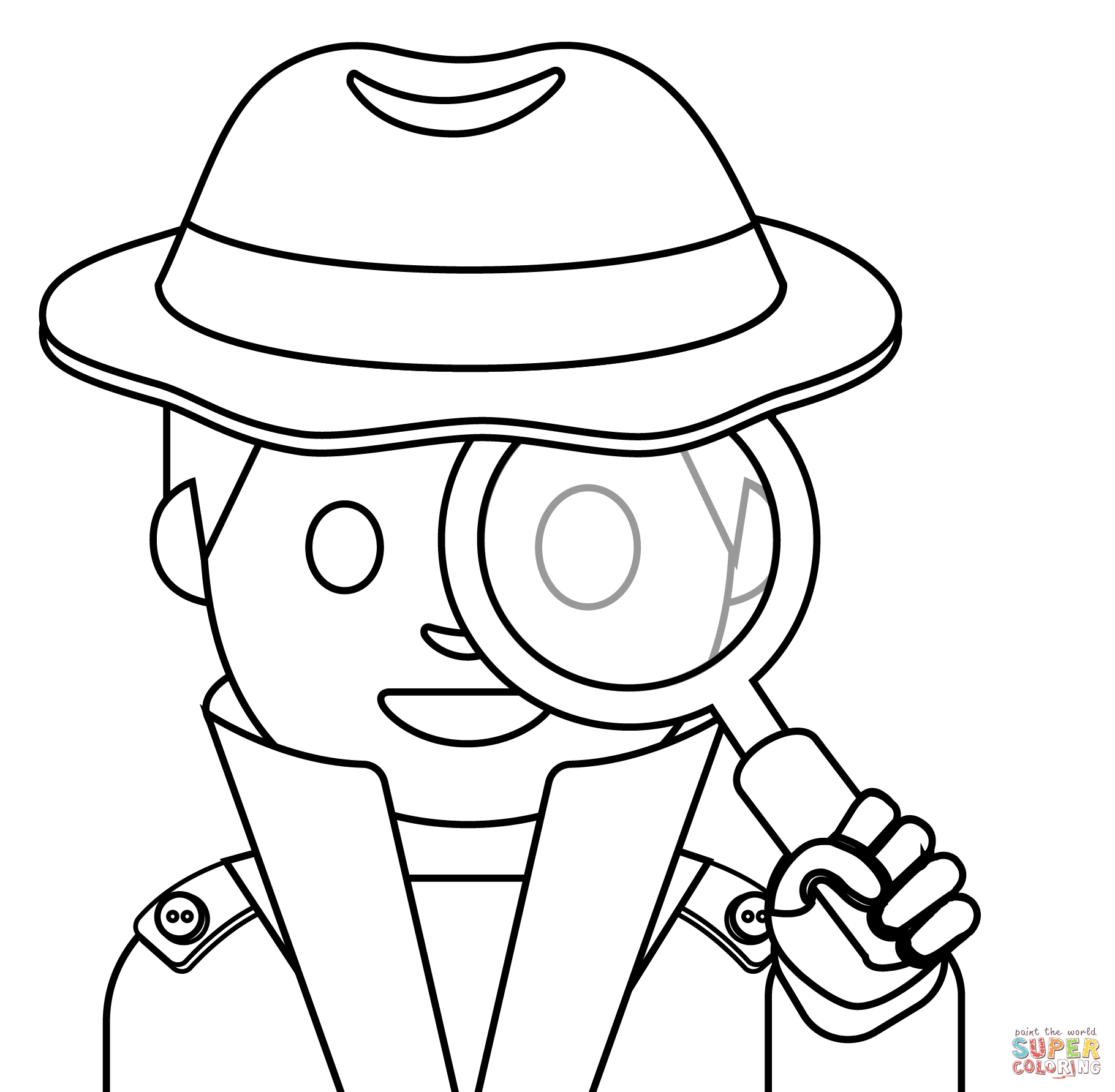 Detective Emoji coloring page | Free Printable Coloring Pages