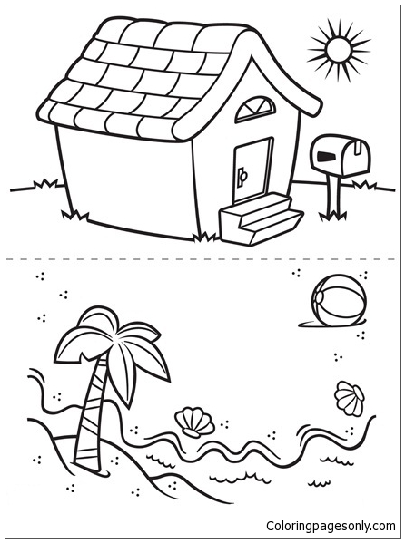 House And Beach Coloring Pages - Beach Coloring Pages - Coloring Pages For  Kids And Adults