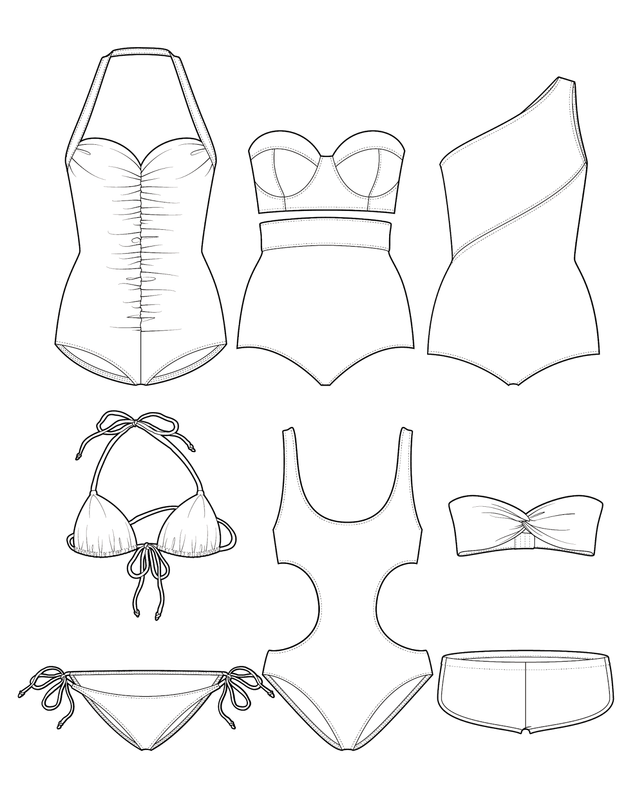 Swimsuit Sunday Another Coloring Page Coloring Page Color Swimsuits