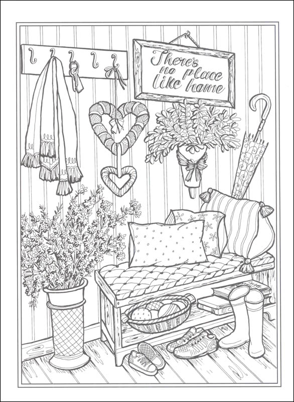 Home Sweet Home Coloring Book (Creative Haven) | Dover Publications |  9780486837574