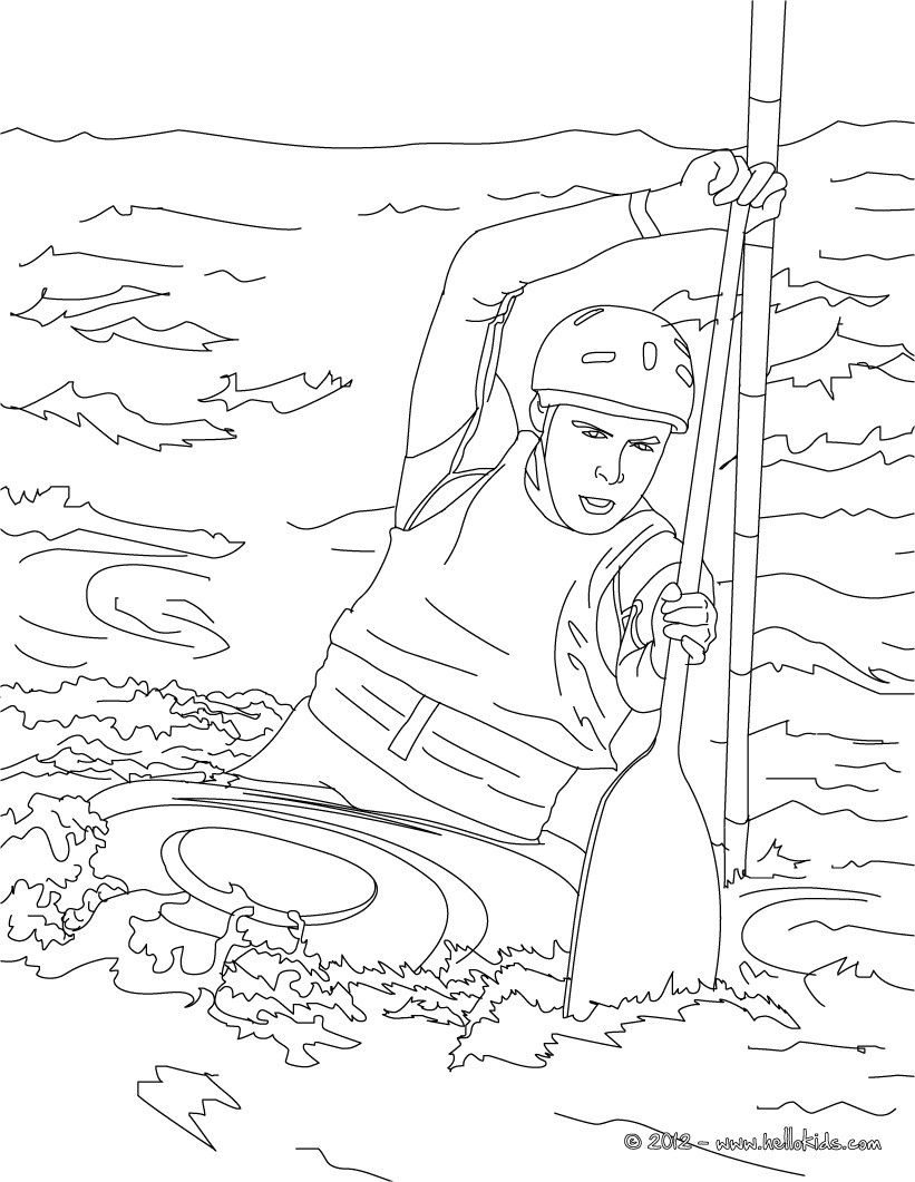 This Canoe Kayak coloring page is available for free on hellokids.com. More  sports coloring pages on hellokids.co… | Sports coloring pages, Coloring  pages, Kayaking