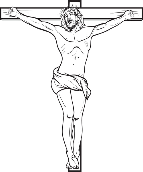 Jesus Crucified On The Cross Printable Coloring Page for Kids – SupplyMe