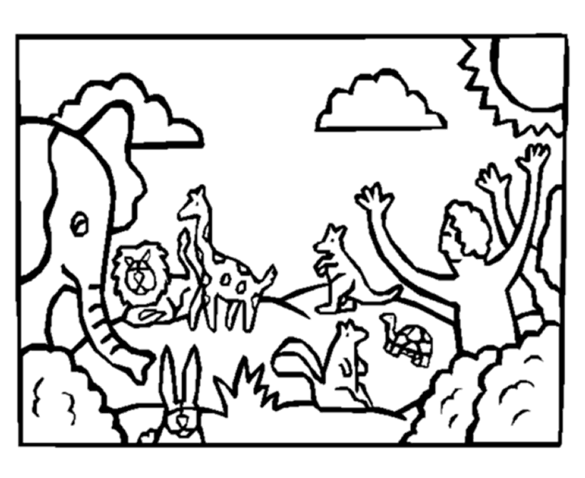 Bible Printables - Bible Coloring Pages - Creation Day 6