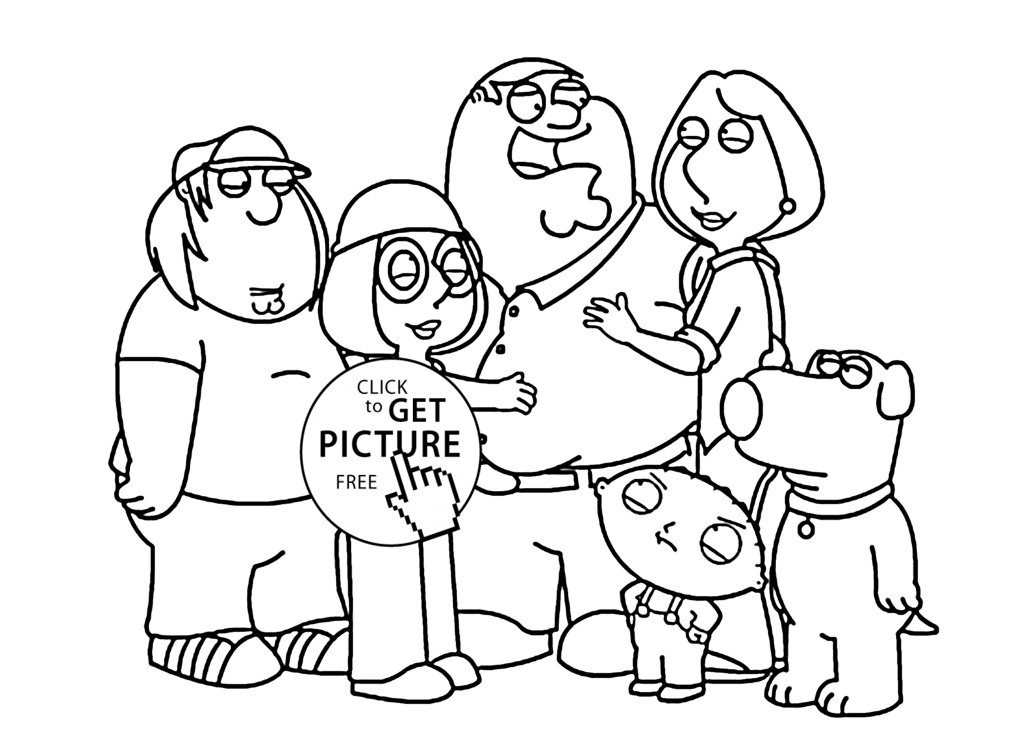 Family Guy together coloring pages for kids, printable free ...