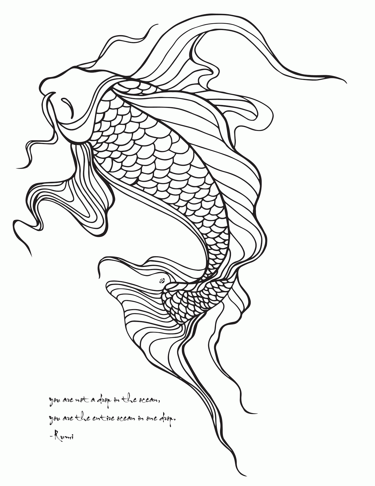 Printable Koi Fish Coloring Pages | Cooloring.com