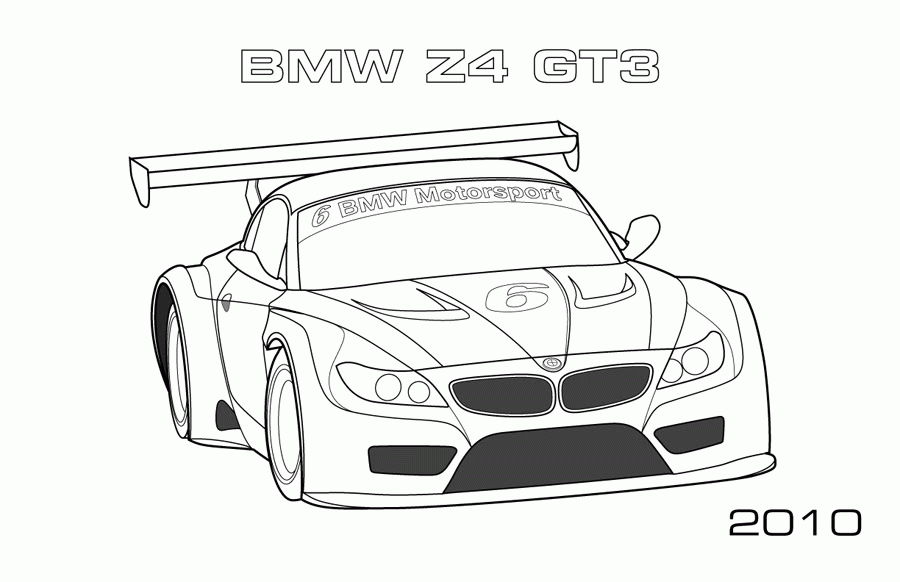 BMW Z4 GT3 Coloring Page - Car Coloring Pages