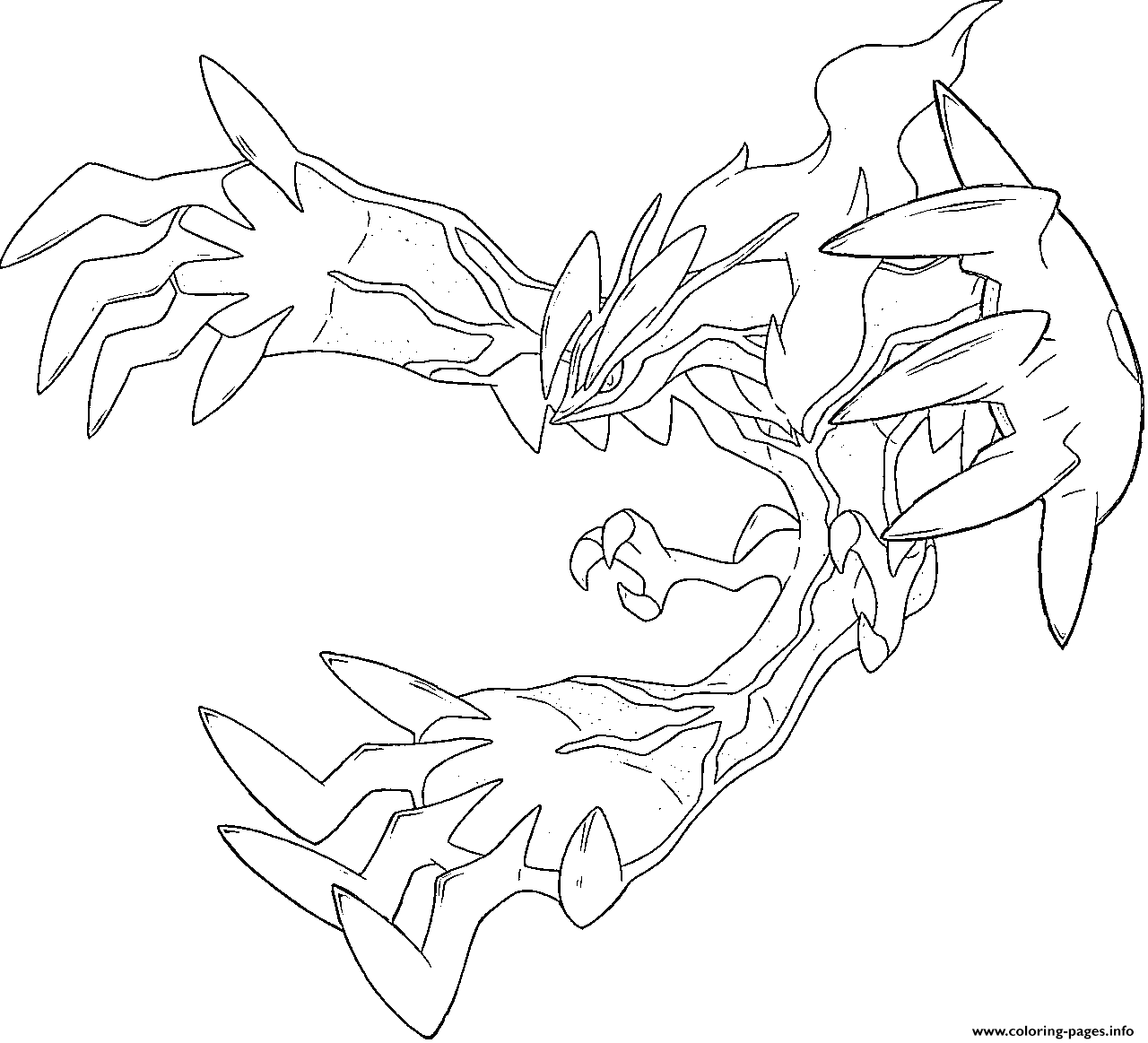 Yveltal XY Pokemon Legendary Generation 6 Coloring Pages Printable