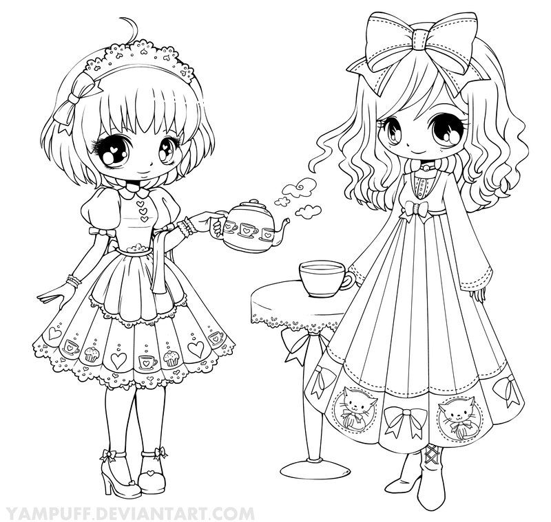 Honey and Annabelleby *YamPuff | Chibi coloring pages, Colorful ...