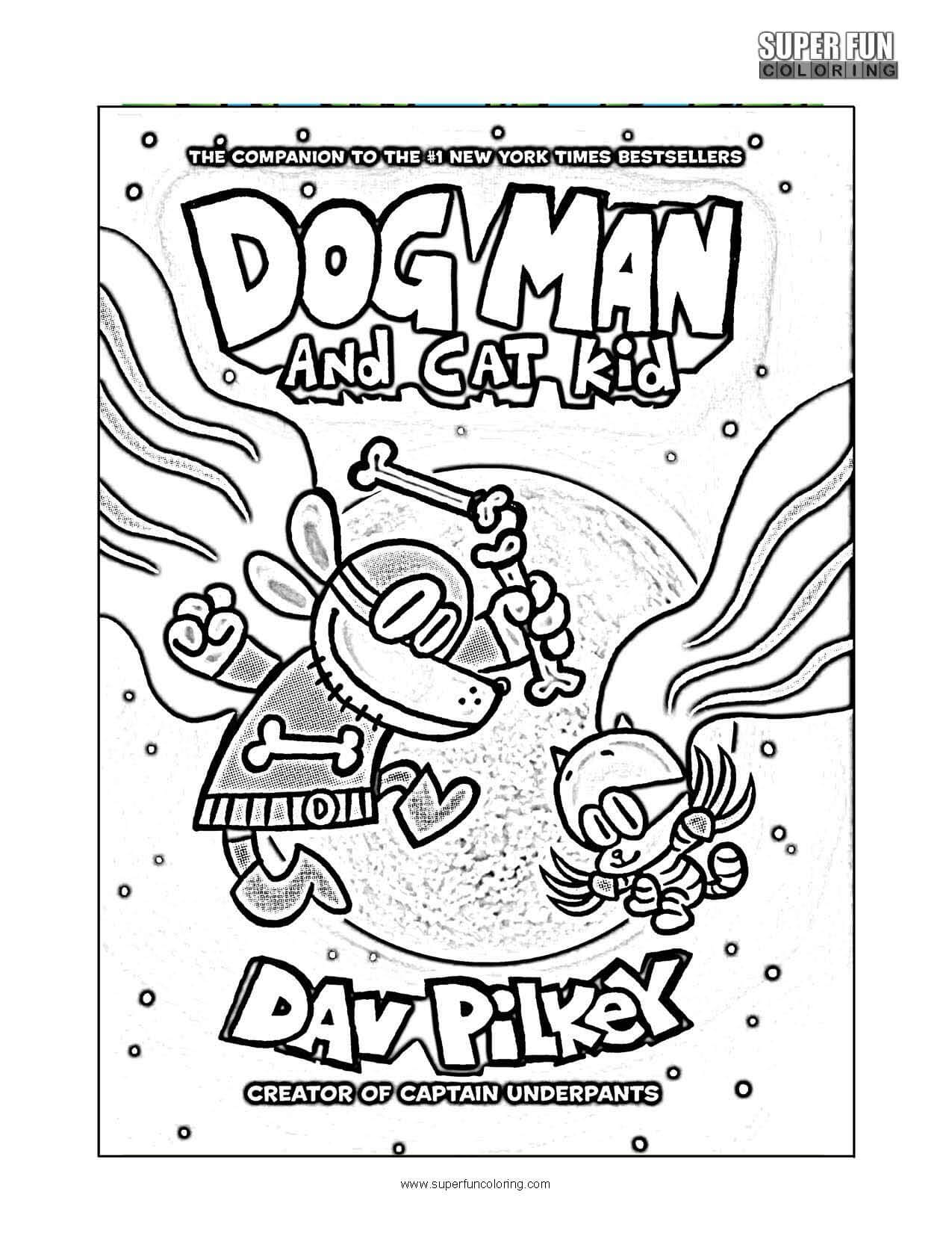 Dog Man and Cat Kid Coloring Page - Super Fun Coloring