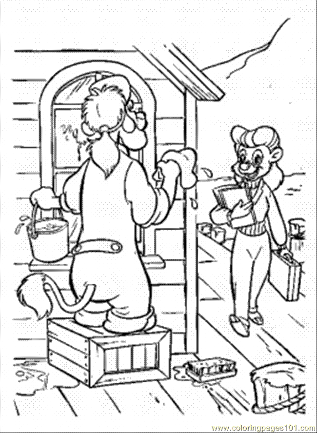Wildcat Is Cleaning The House Coloring Page - Free Tale Spin ...