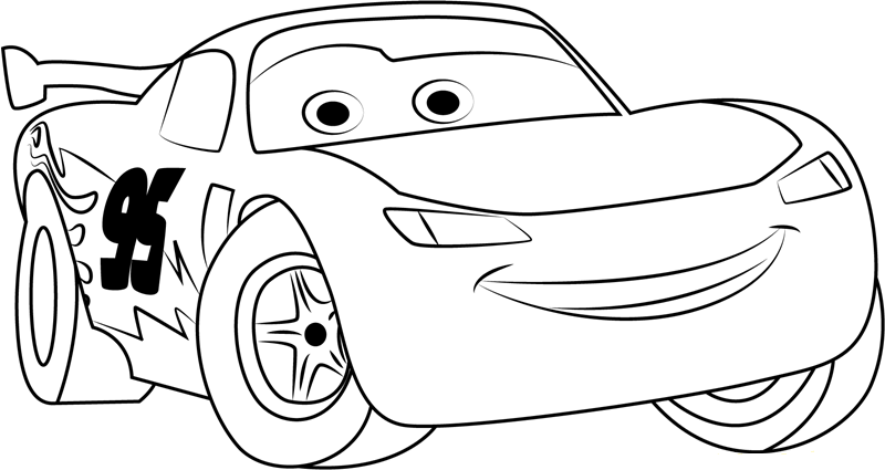 Happy Lightning McQueen Coloring Page - Free Printable Coloring Pages for  Kids