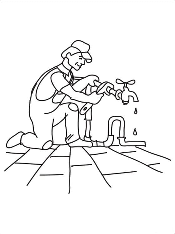 Plumber 3 Coloring Page - Free Printable Coloring Pages for Kids