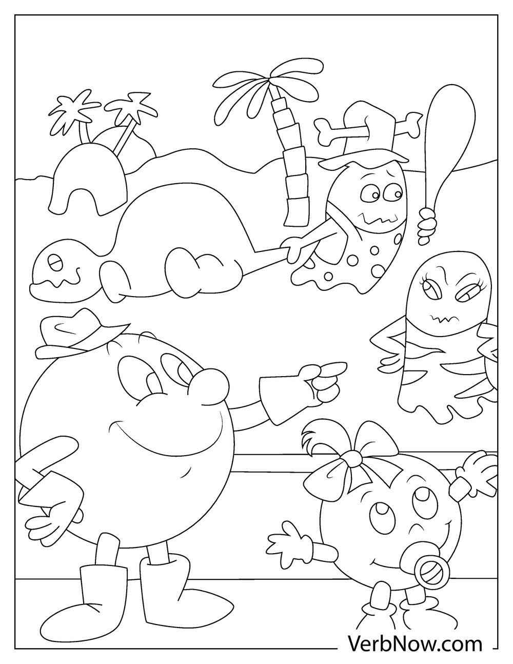 Free PACMAN Coloring Pages & Book for Download (Printable PDF) - VerbNow