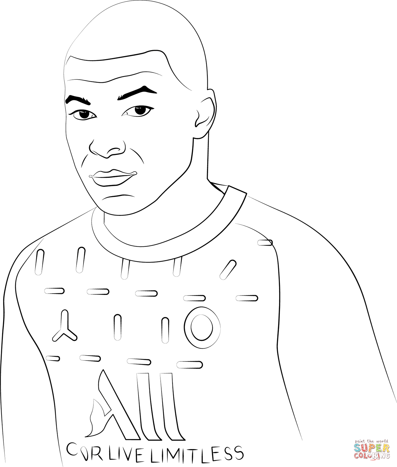 Kylian Mbappe coloring page | Free Printable Coloring Pages