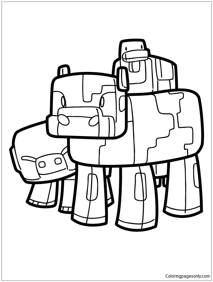 Minecraft Pig Cow And Duck Coloring Pages - Ducks Coloring Pages - Coloring  Pages For Kids And Adults