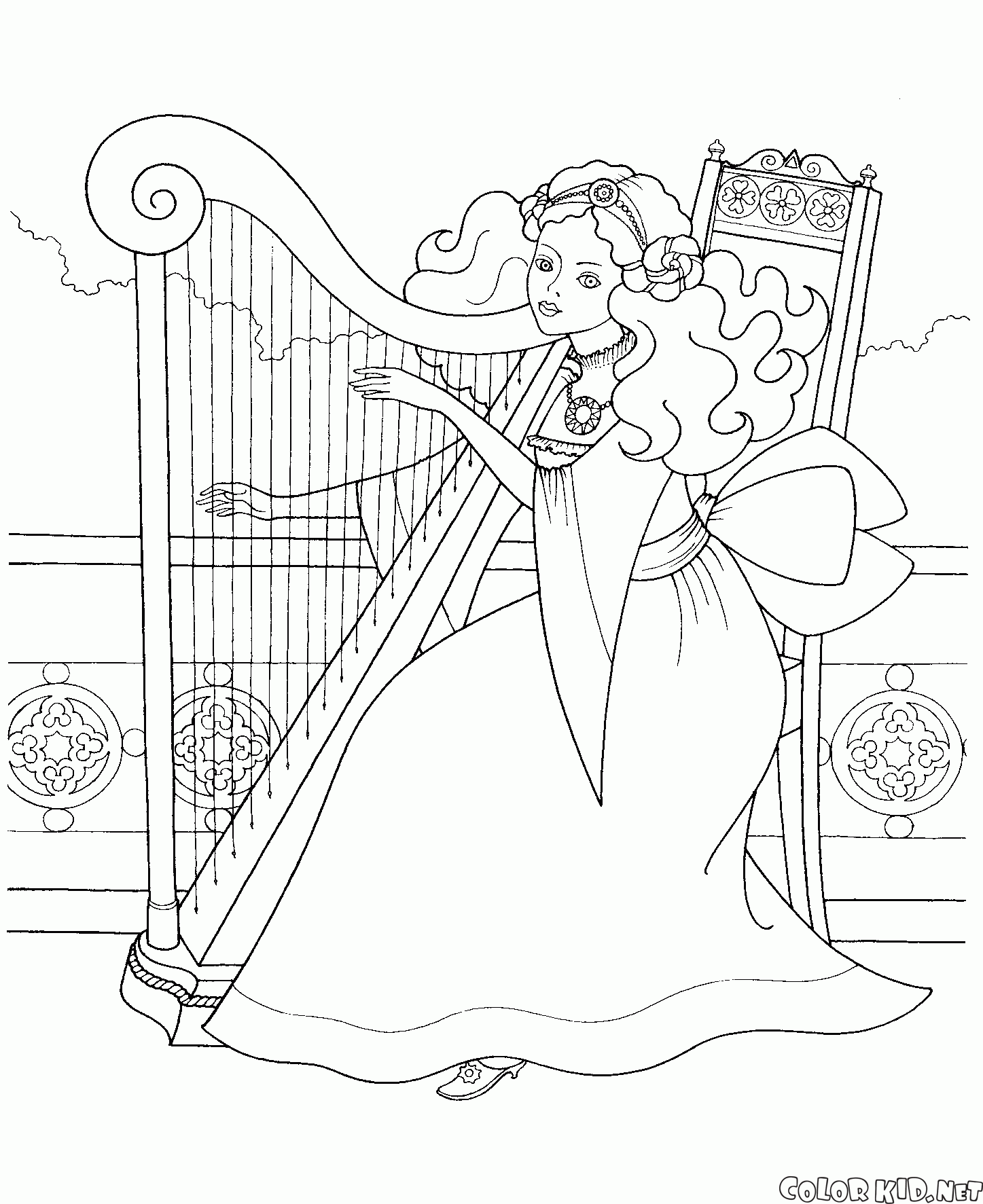 Coloring page - Harp