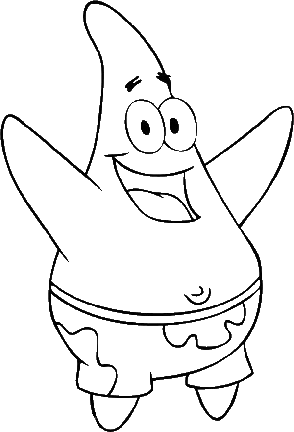 Online Coloring Tool : Happy Patrick Star Coloring Page