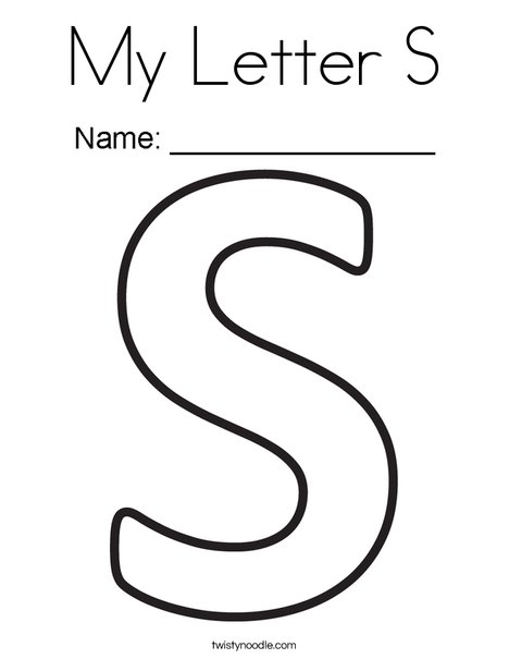 My Letter S Coloring Page - Twisty Noodle