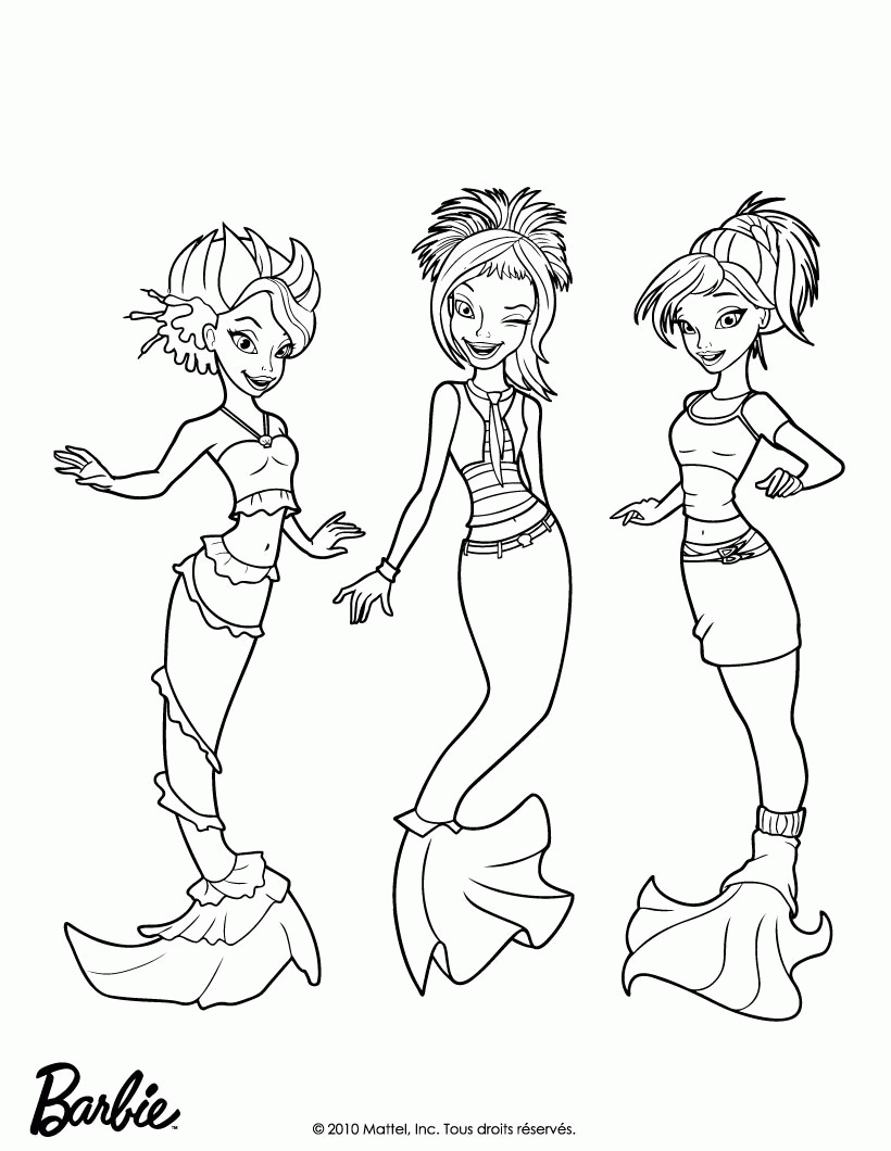 Barbie Mermaid Coloring Pages   Coloring Home