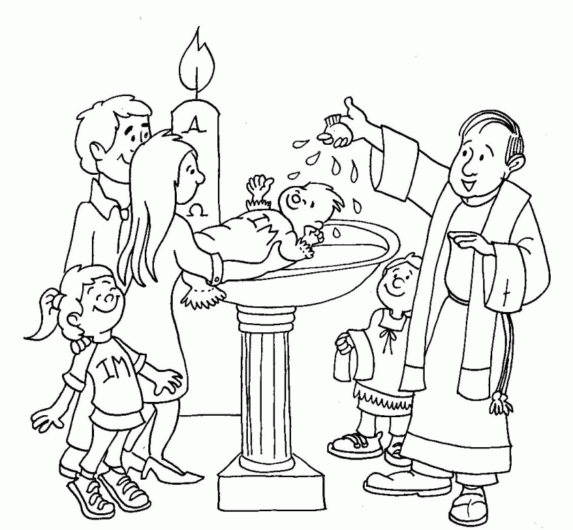 Baptism - Seven Sacraments Coloring Pages