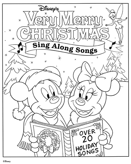 Minnie Mouse Christmas Coloring Page