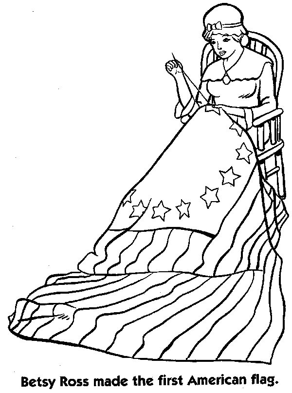 Betsy Ross America Coloring Pages