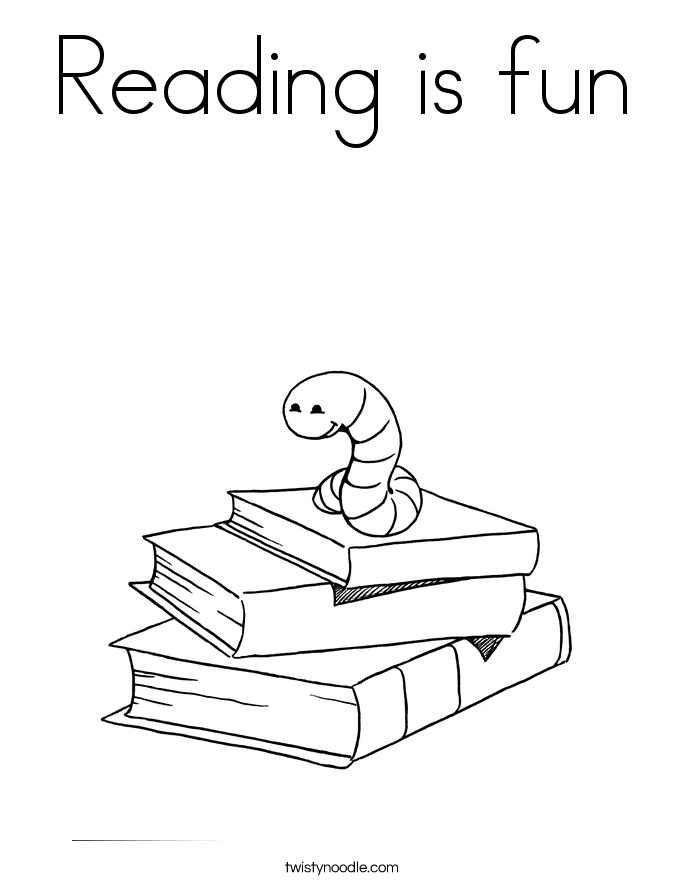 Reading is fun Coloring Page - Twisty Noodle