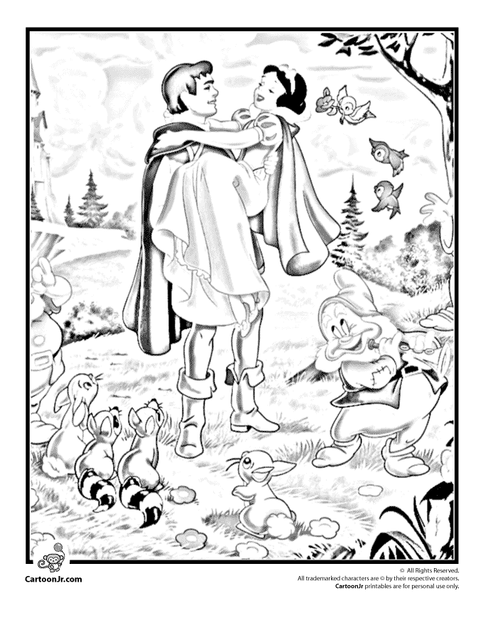 Snow White and the Prince Coloring Page | Cartoon Jr.