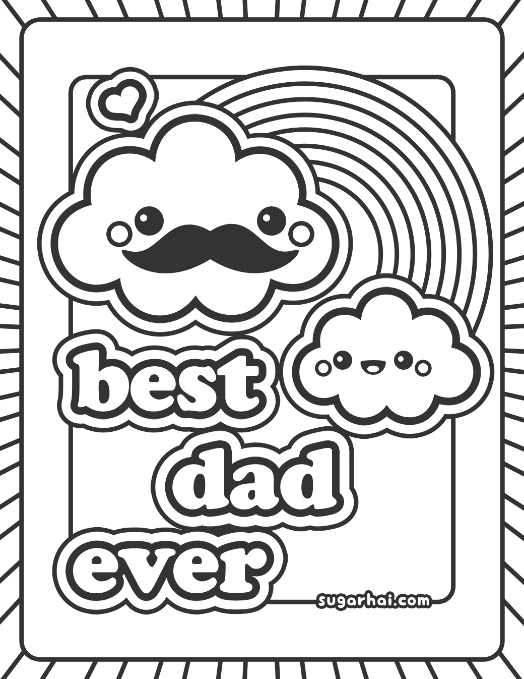 Free Best Dad Ever Coloring Page | Fathers day coloring page, Happy ...