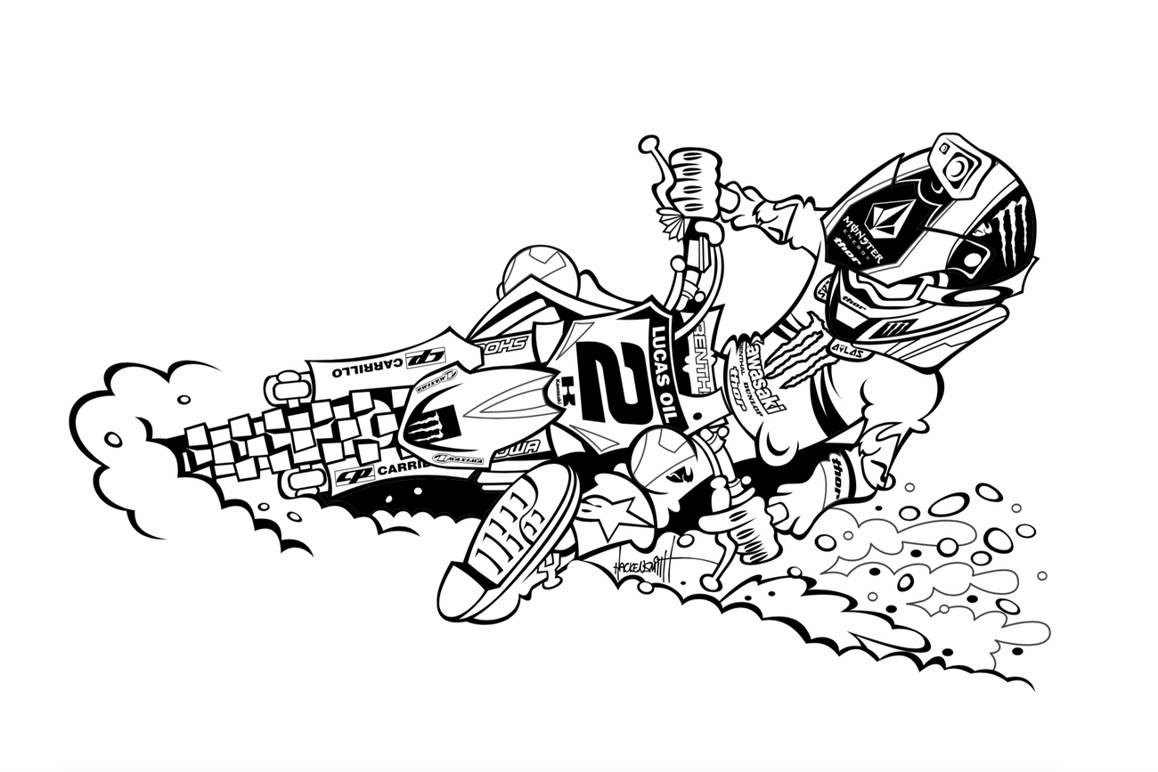 Downloadable Motocross Coloring Pages for Kids - Racer X