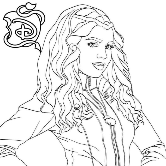 Mal From Descendants 2 Coloring Pages Coloring Pages